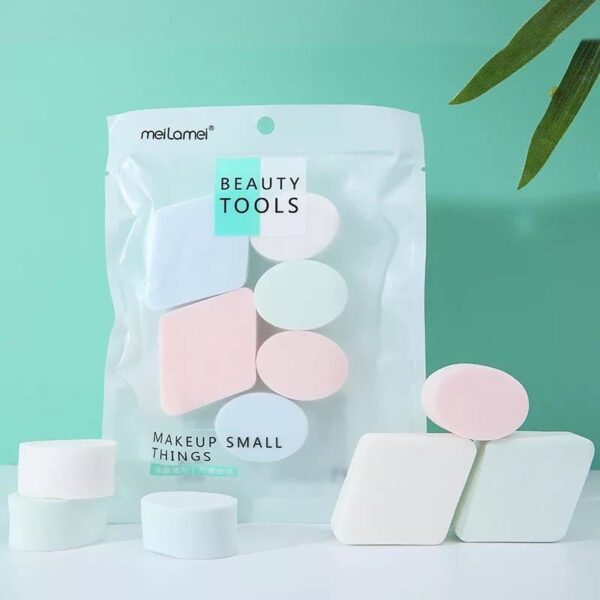 Спонж для макіяжу Meilamei гідрофільна різної форми (MLM-E510) 6 шт