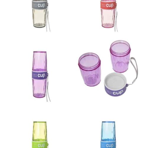 Пляшка для води "2 CUP" (еко-пластик) двостороння 380 мл