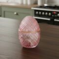Шкатулка скляна "Фаберже" рожева" 12 см