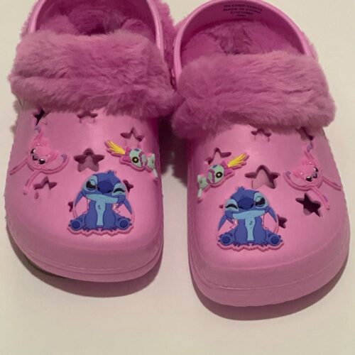 Шльопанці дитячі "Stitch" Primark типу crocs з еко-хутром