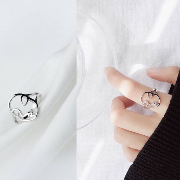 Каблучка металева "Обличчя" срібна (10474)