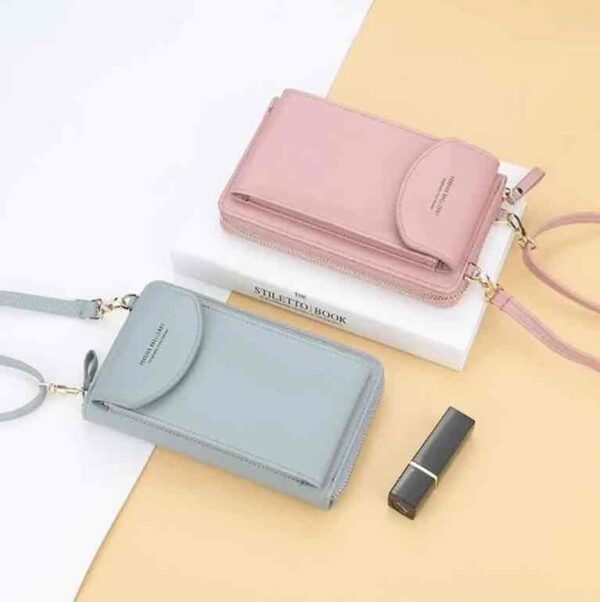 Сумочка для телефону жіноча Wallerry рожевий/ синій/ чорний