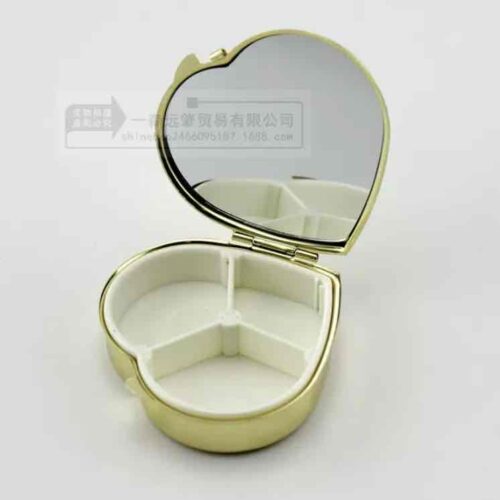 Органайзер для таблеток "Серце" дзеркальний мікс кольорів