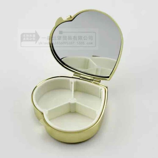 Органайзер для таблеток "Серце" дзеркальний мікс кольорів