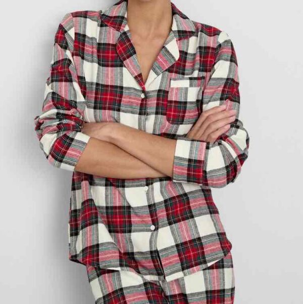 Піжама жіноча boyfriend в клітинку Primark  котон біла з червоним