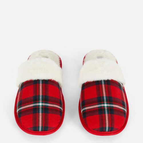 Тапочки-сабо жіночі в клітинку Primark (устілка меморі) червоні