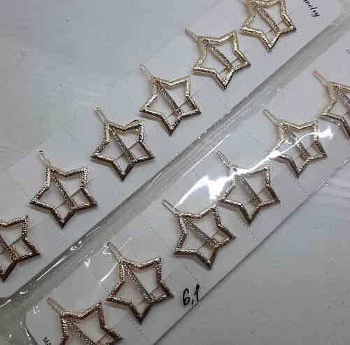 Заколка/Шпилька для волосся "Зірка" металева золотиста 5,5 см