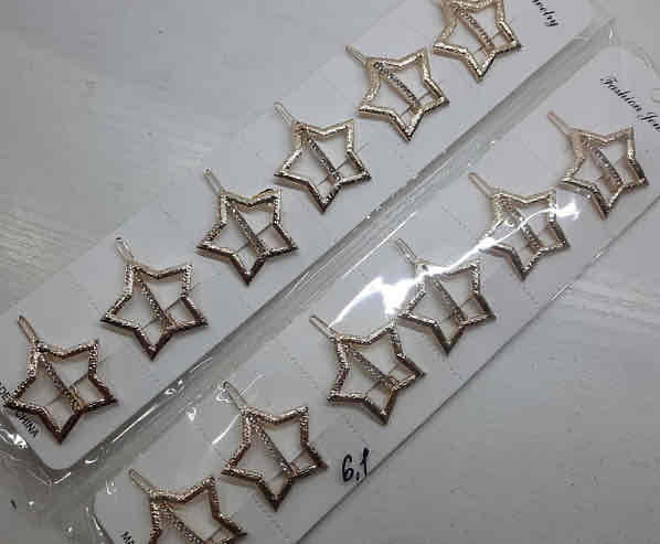 Заколка/Шпилька для волосся "Зірка" металева золотиста 5,5 см