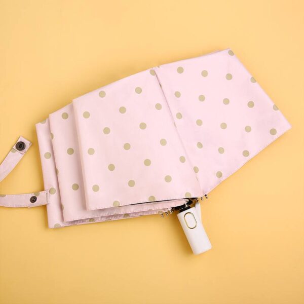 Парасоля компактна автомат "В горошок" 8 спиць/антивітер