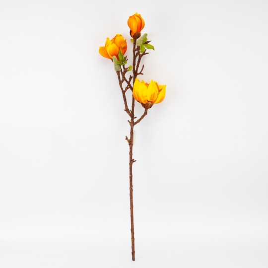 Штучна гілка магнолія (латекс) 75 см жовта