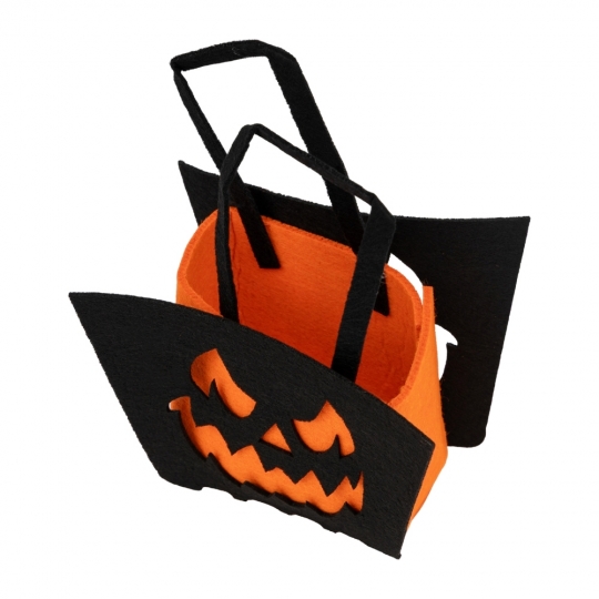 Кошик на Хелловін "Страшний гарбуз" фетровий