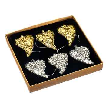 Набір ялинкових прикрас "Крижане серце" 6шт золото/срібло