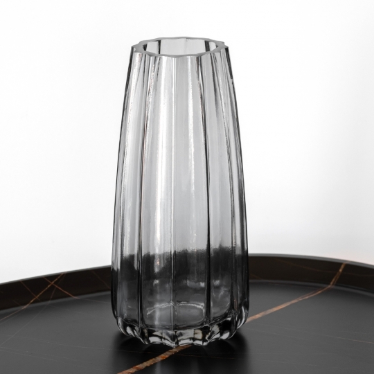 Ваза скляна "Гармонія" сіра 20,5 см