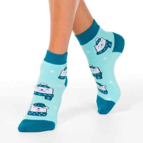 Шкарпетки жіночі Брестские ARCTIC махрові укорочені (1407), джинс/лазурний/сірий