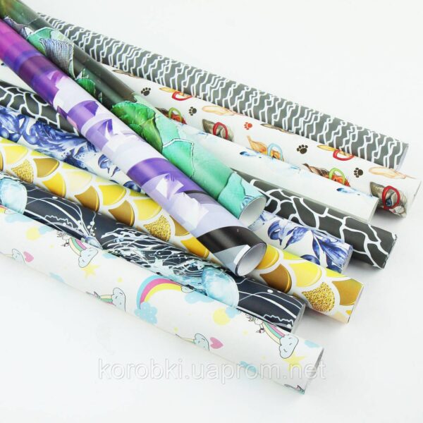 Подарунковий папір Аркуш з принтом мікс 70*100 см (1 шт)