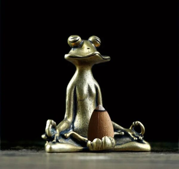 Підставка для аромапаличок "Жаба медитує" металева