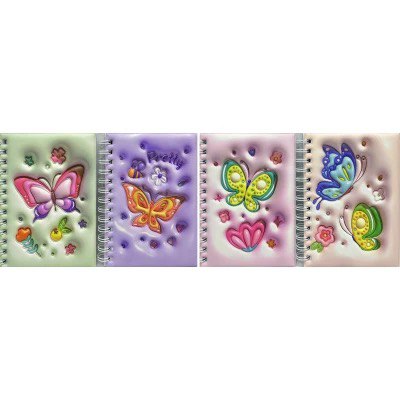 Блокнот B6 "Метелик-3D" на гумці мікс 80 арк. клітинка