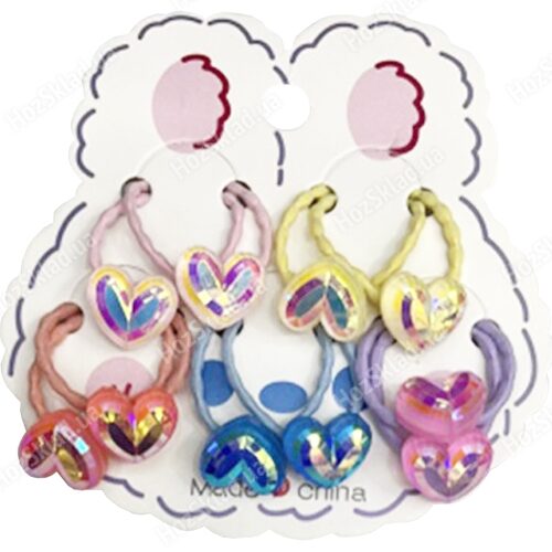 Набір гумкок для волосся дитячі "Сердечка" 10 шт