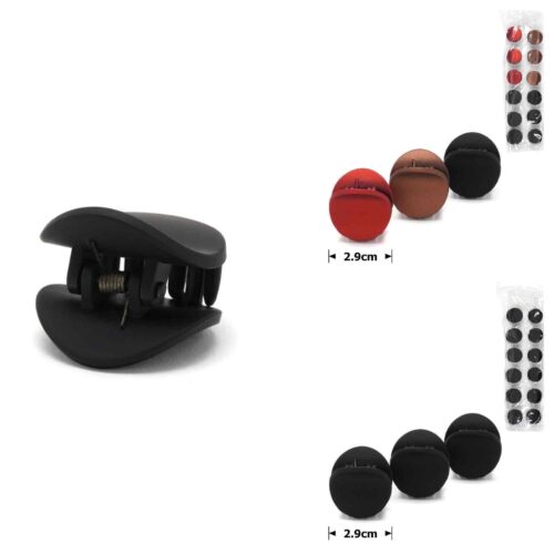 Заколка-краб міні пластикова кругла матова однотонна 3 см