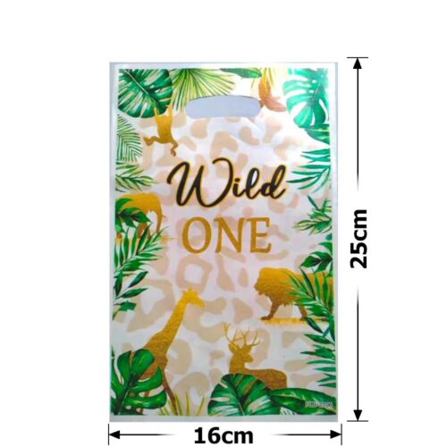 Пакет подарунковий ПВХ (16*25) 10 шт "Wild one тварини"