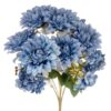 Штучний букет “Квітковий ансамбль” (6 жоржин і 3 гортензії) синій 45 см