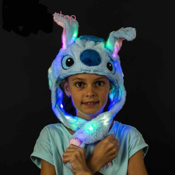 Шапка з рухливими вушками «Стітч» та підсвіткою блакитний