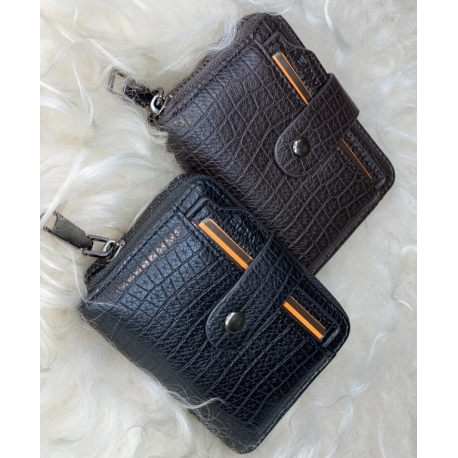 Візитниця/гаманець/картхолдер чоловіча "крокодил" чорна/коричнева