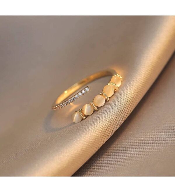 Каблучка котяче око/ стрази золота (10623)