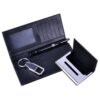 Набір чоловічий подарунковий Moongrass 4 в 1 Гаманець/ Візитниця/ Брелок/ Ручка чорний