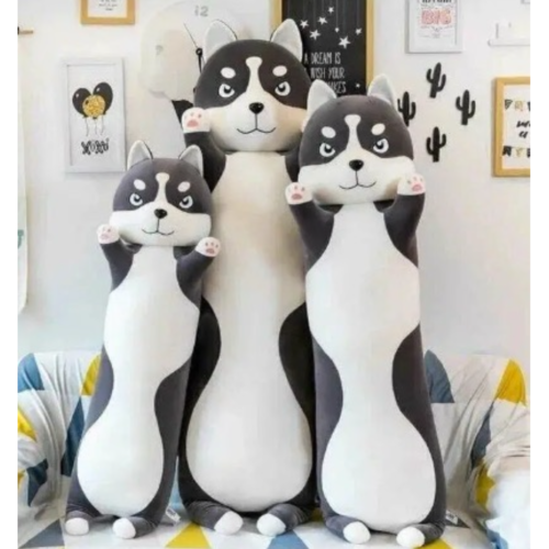 М'яка іграшка-обнімашка-подушка плюшева "Хаскі-Батон" 90 см