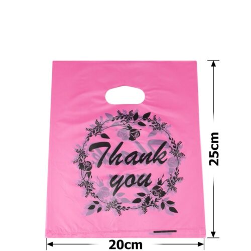 Пакет подарунковий ПВХ (20*25) "Thank you" рожевий