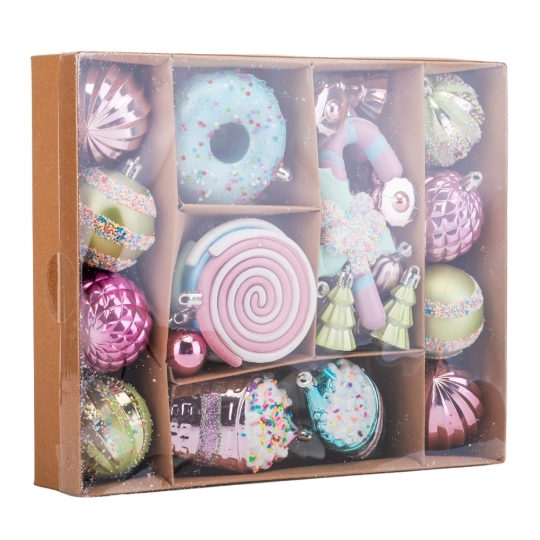Набір ялинкових прикрас "Солодке свято" 48 шт