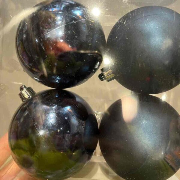 Набір ялинкових іграшок 8 см/ 4 шт (пластик) глибокий синій