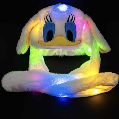 Шапка з рухливими вушками «Качечка» та підсвіткою біла