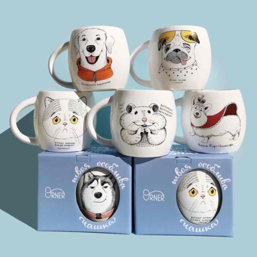 Чашка з принтом Orner (опукла) 350 мл мікс дизайнів