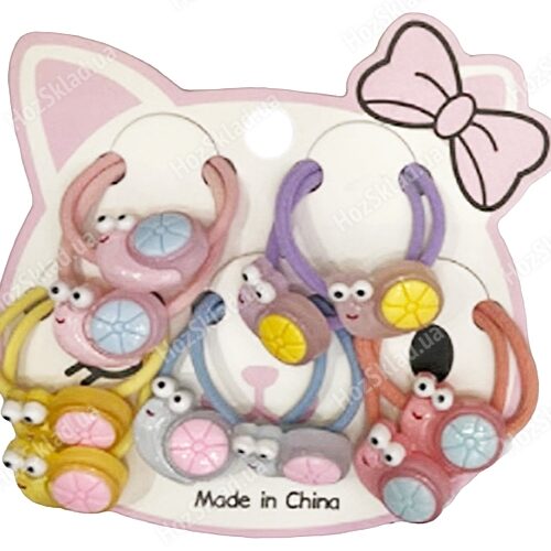 Набір гумкок для волосся дитячі "Равлики" 10 шт