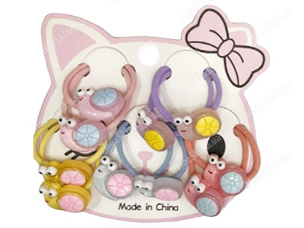 Набір гумкок для волосся дитячі "Равлики" 10 шт