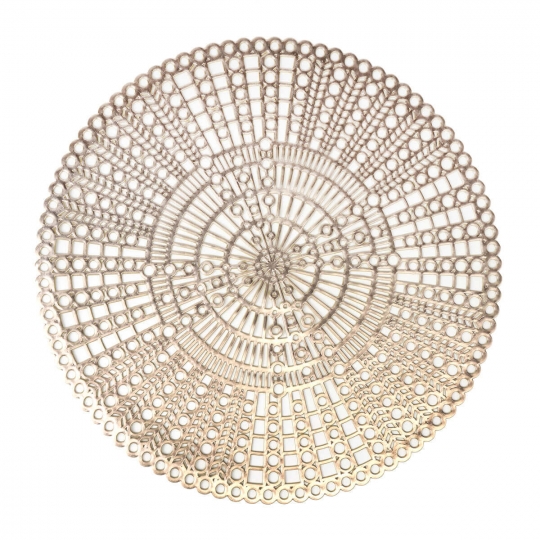 Килимок під тарілку "Калатея" круглий золотий, 1шт