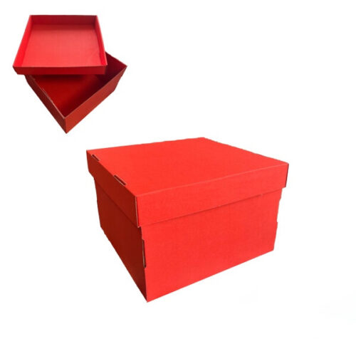 Коробка подарункова 30*30*20 см мікрогофра червона