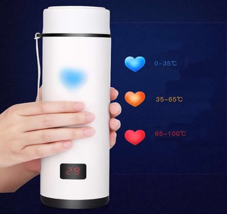 Термочашка/ Термос "Heart Sensing Cup LED" з датчиком температури сталевий 360 мл