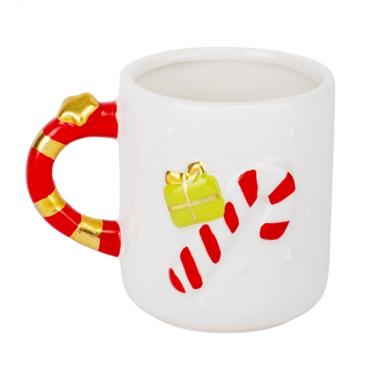 Чашка керамічна Новорічна "Карамельна паличка" 300 мл