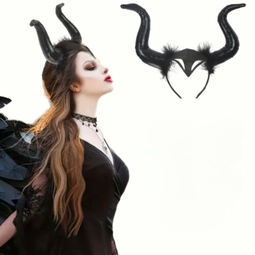 Обруч карнавальний на Хелловін "Роги Малефісенти" чорні