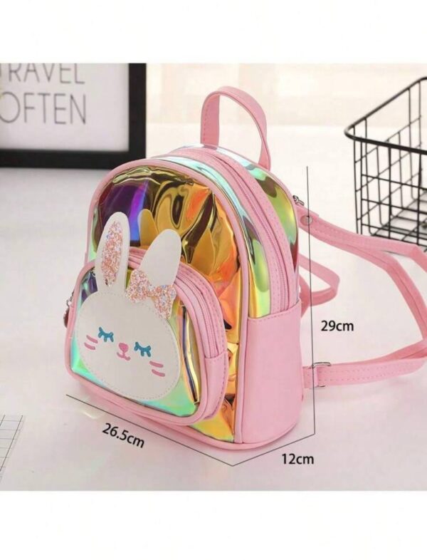 Рюкзак дитячий "Зайчик" голографічний рожевий 26*29*12