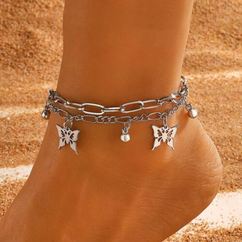f1bd86cf-d7ea-4feb-840e-6e7030235f47.jpg Прикраса на ногу "Метелики" ланцюжки срібні 2 шт (8042)