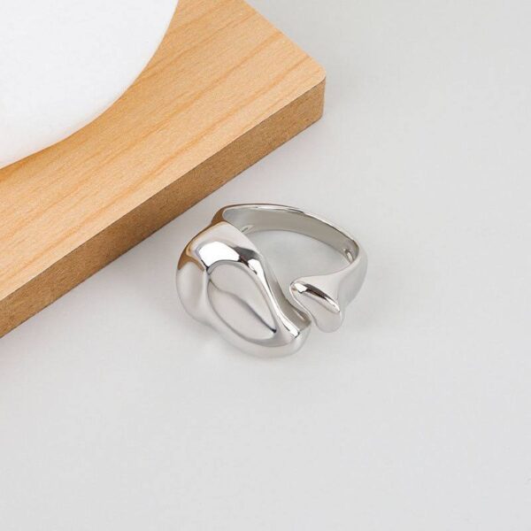 Каблучка жіноча геометрична срібна (10457)