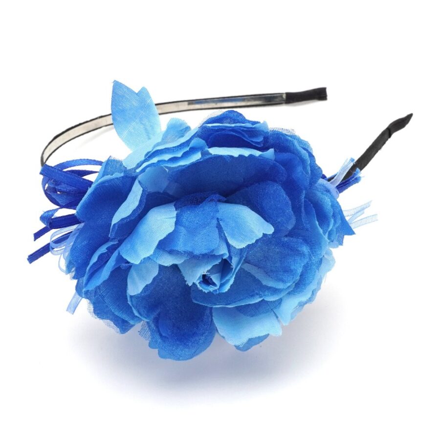 Обруч для волосся металевий з квіткою мікс кольорів