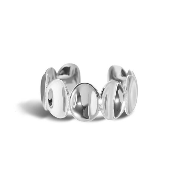 Каблучка жіноча геометрична абстрактна срібна (8158)