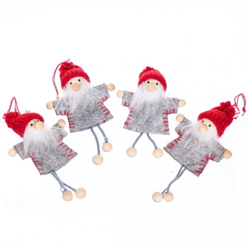 Набір ялинкових прикрас "Новорічна компанія" 4 шт/ 12 см (фетр)