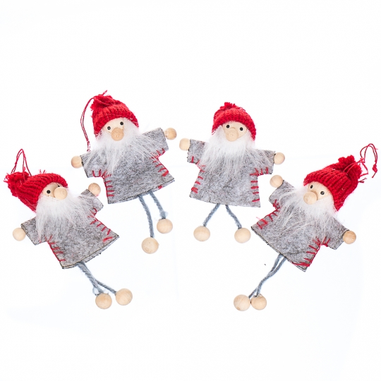 Набір ялинкових прикрас "Новорічна компанія" 4 шт/ 12 см (фетр)