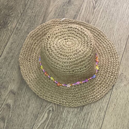 Капелюх дитячий Primark солом'яний гачкований з ланцюжком з бісера